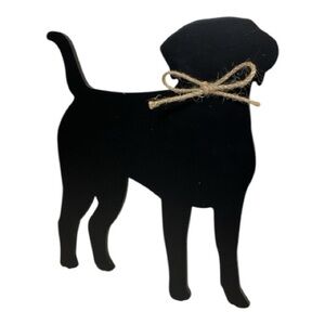 Black Dog Silhouette with Bow